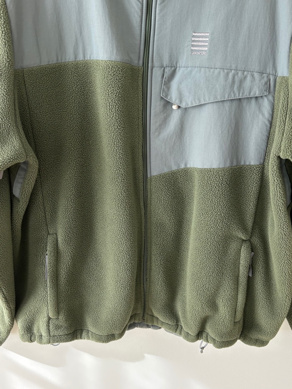 Lands' End Sage Green Fleece Jacket - Picture 3 of 16